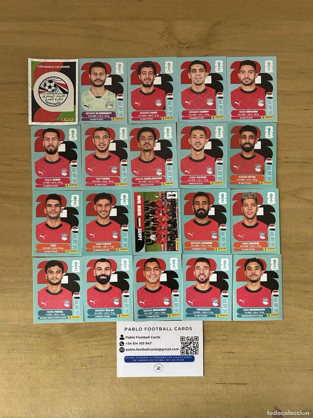 Cromos de f&uacute;tbol: Selecci&oacute;n Egipto Completa &ndash; 20 Stickers Panini FIFA World Cup 2026