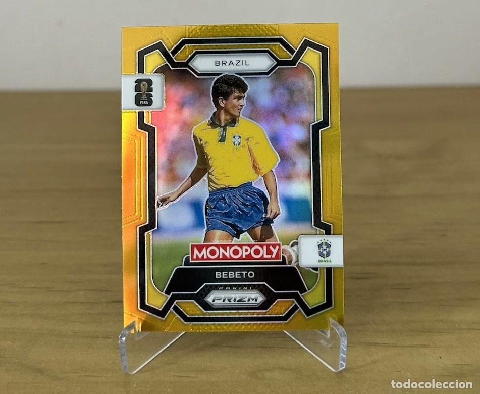 Cromos de f&uacute;tbol: Bebeto Brasil Gold /49 &ndash; Panini Prizm Monopoly FIFA World Cup 2026