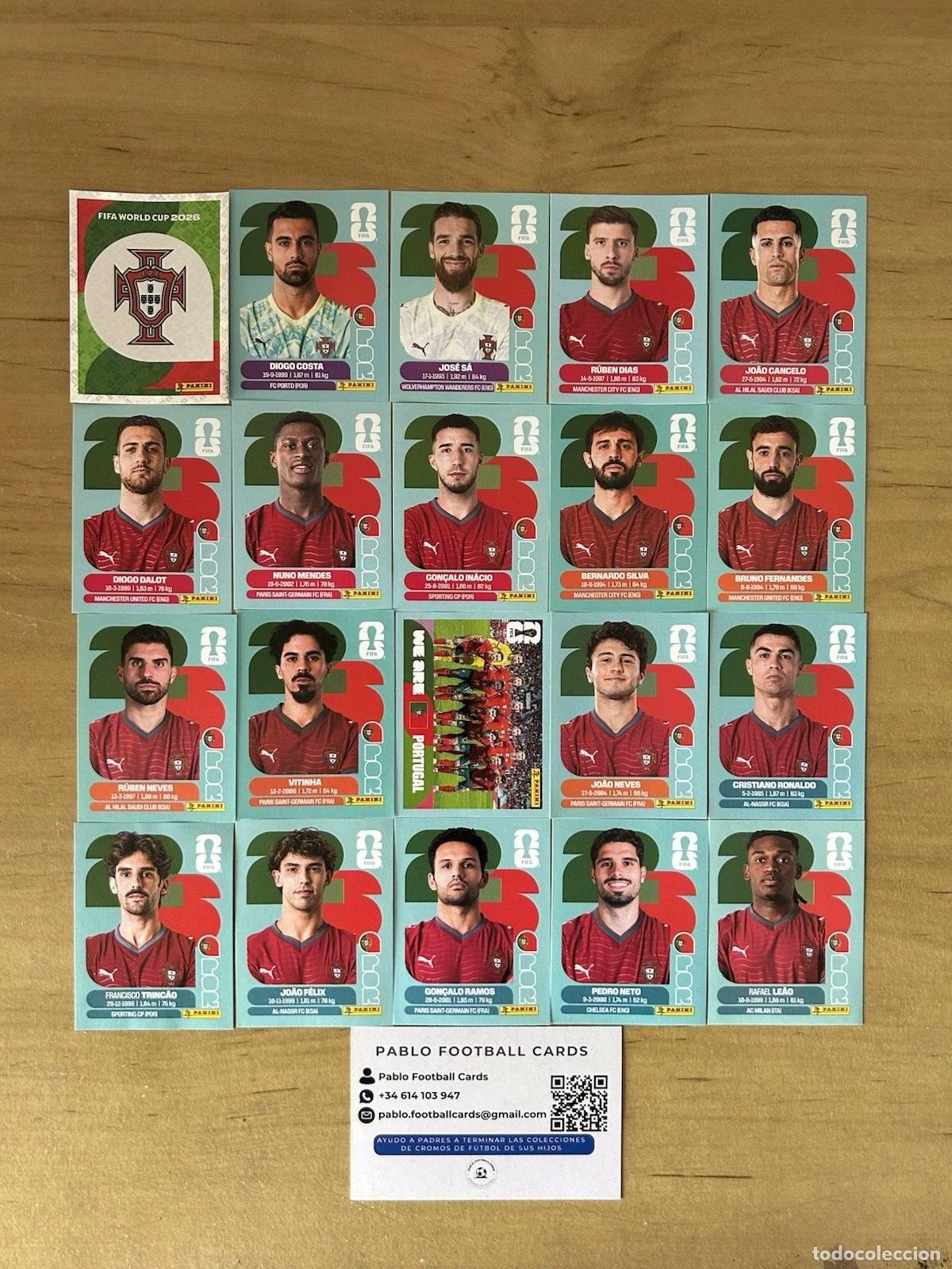 Cromos de f&uacute;tbol: Selecci&oacute;n Portugal Completa &ndash; 20 Stickers Panini FIFA World Cup 2026