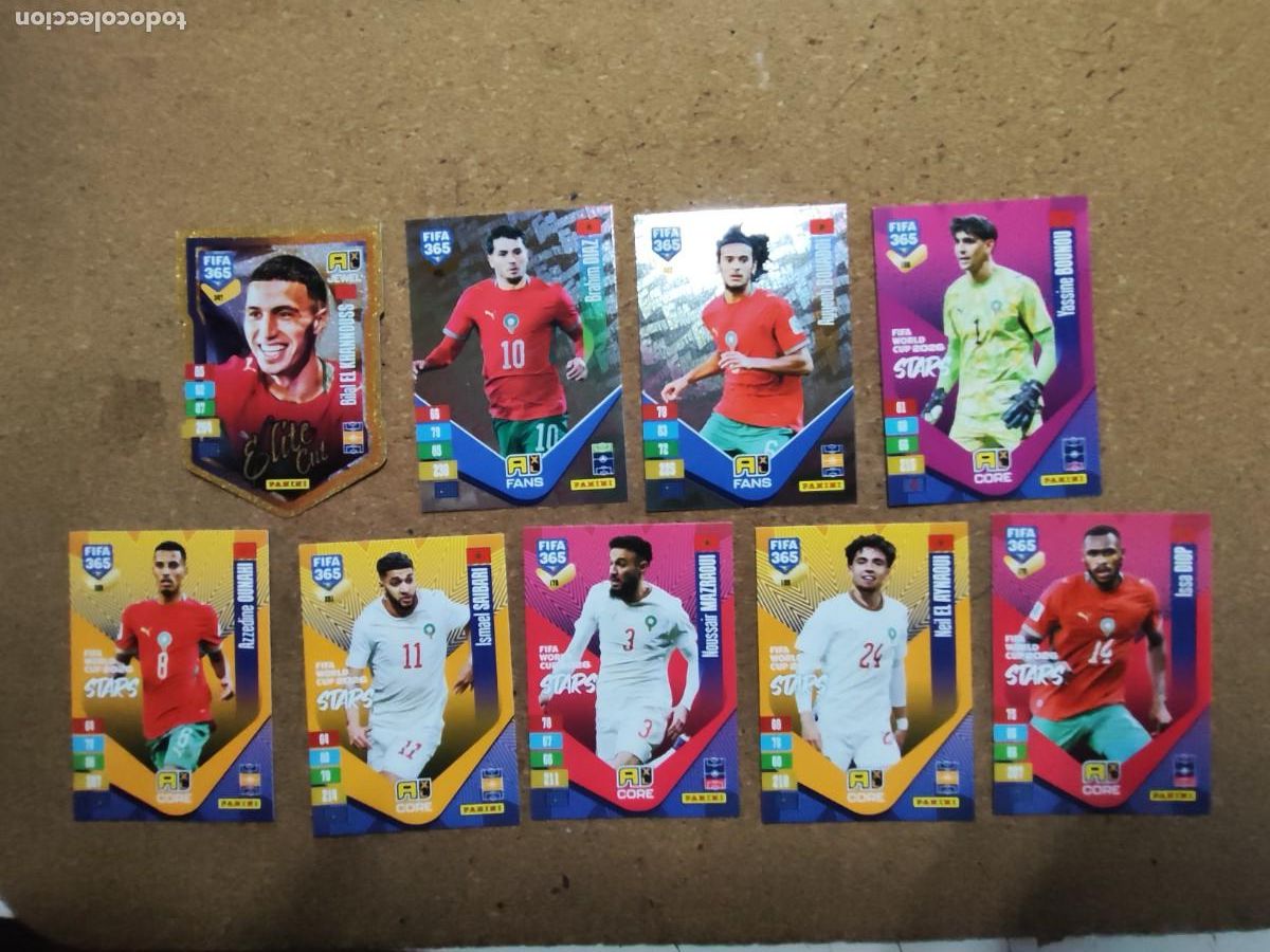 Cromos de f&uacute;tbol: ADRENALYN XL FIFA 365 2027 LOTE DE 9 CARTAS DE MARRUECOS CON ESPECIALES , # PANINI