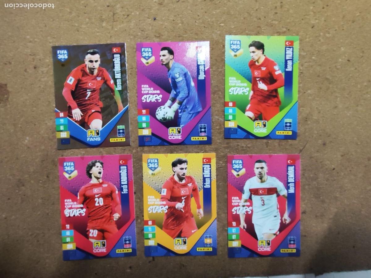 Cromos de f&uacute;tbol: ADRENALYN XL FIFA 365 2027 LOTE DE 6 CARTAS DE TURQUIA CON ESPECIAL # PANINI