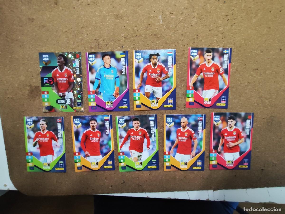 Cromos de f&uacute;tbol: ADRENALYN XL FIFA 365 2027 LOTE DE 9 CARTAS DEL BENFICA # PANINI