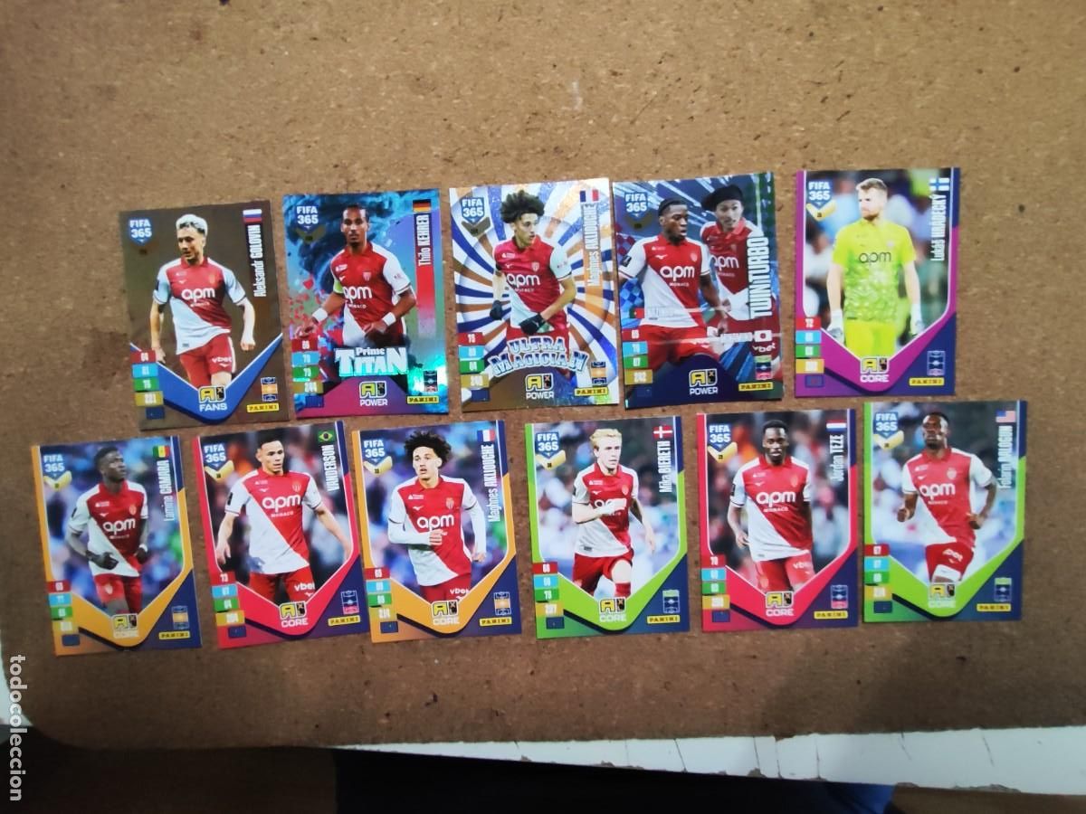 Cromos de f&uacute;tbol: ADRENALYN XL FIFA 365 2027 LOTE DE 11 CARTAS DEL MONACO CON ESPECIALES # PANINI