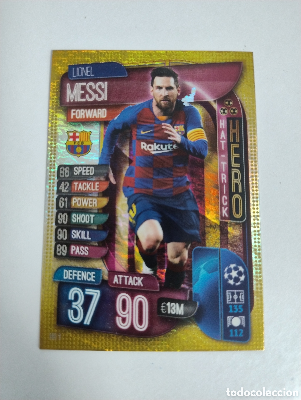 Cromos de f&uacute;tbol: HH 1 - Messi - Barcelona - Topps Match Attax 2019 - 2020 Hat Trick Hero