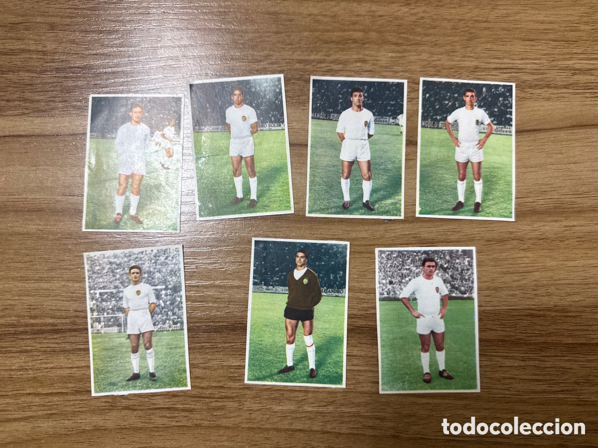 Cromos de f&uacute;tbol: 1961 VALENCIA CF LOTE DE 7 CROMOS DESPEGADOS BARCICRON