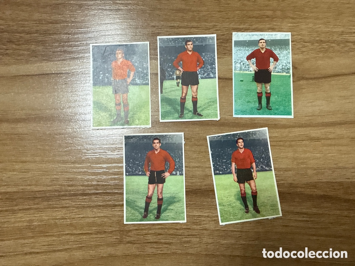 Cromos de f&uacute;tbol: 1961 OSASUNA LOTE DE 5 CROMOS DESPEGADOS BARCICRON