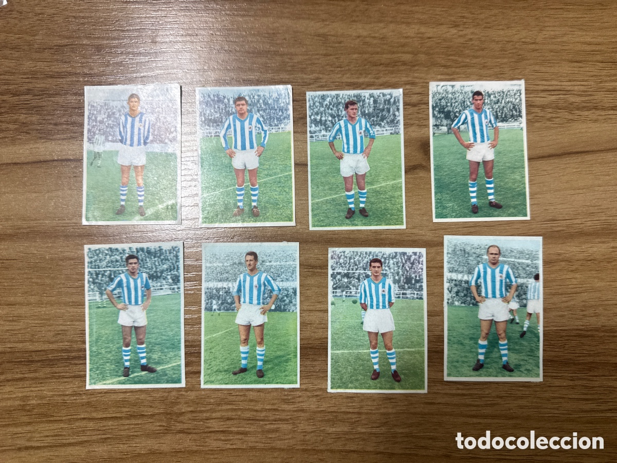 Cromos de f&uacute;tbol: 1961 REAL SOCIEDAD LOTE DE 8 CROMOS DESPEGADOS BARCICRON