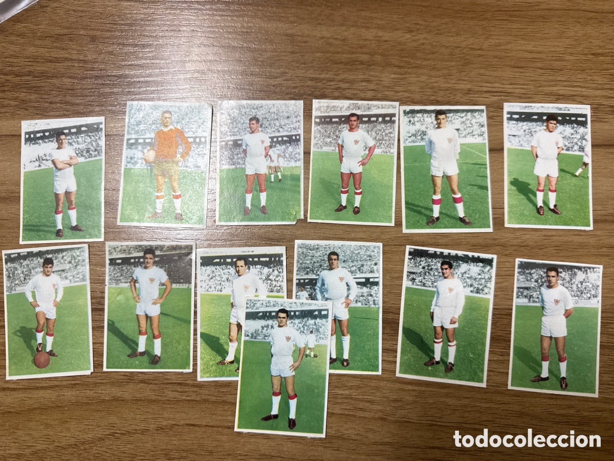 Cromos de f&uacute;tbol: 1961 SEVILLA LOTE DE 13 CROMOS DESPEGADOS BARCICRON