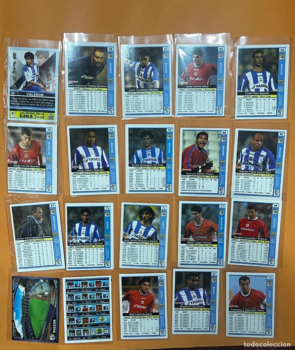 Cromos de f&uacute;tbol: LOTE 28 CROMOS. LAS FICHAS DE LA LIGA 2004. DEPORTIVO DE LA CORU&Ntilde;A. CROMOS NUEVOS. TODOS DIFERENTES.
