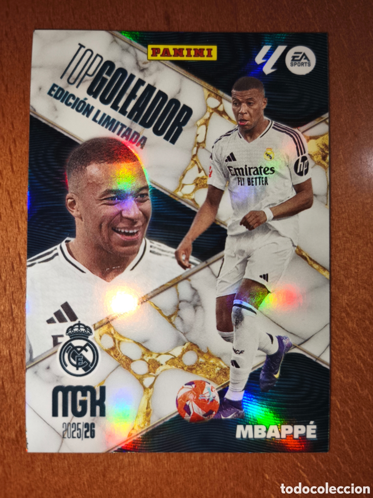 Cromos de f&uacute;tbol: Mbappe Edici&oacute;n Limitada TOP GOLEADOR Megacracks 25/26 Real Madrid