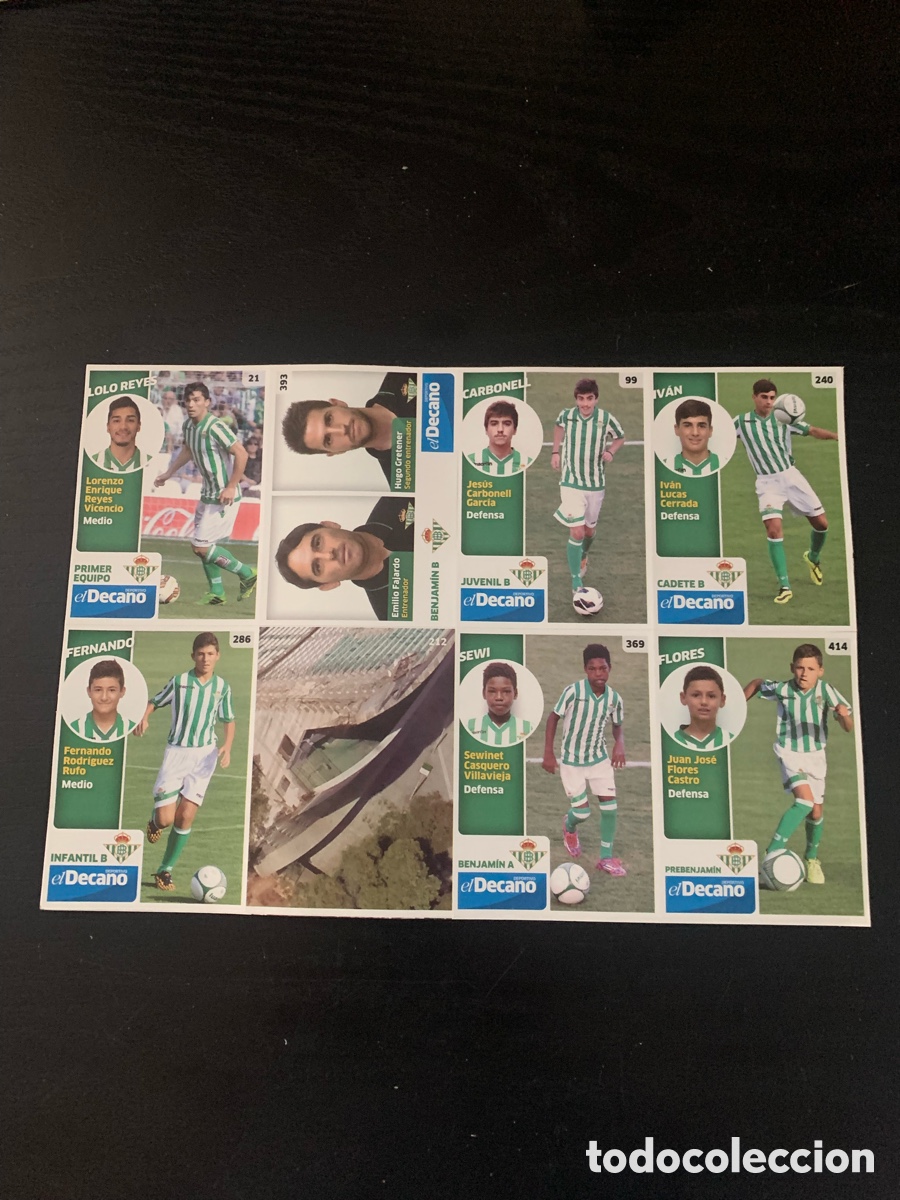 Cromos de f&uacute;tbol: Lamina cromos BETISBOOK - Foto 1