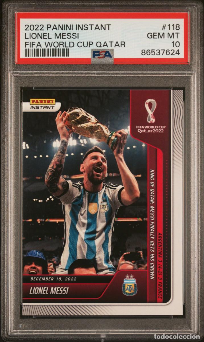 Cromos de f&uacute;tbol: Lionel Messi #118 Argentina Panini Instant Fifa World Cup Qatar 2022 PSA 10