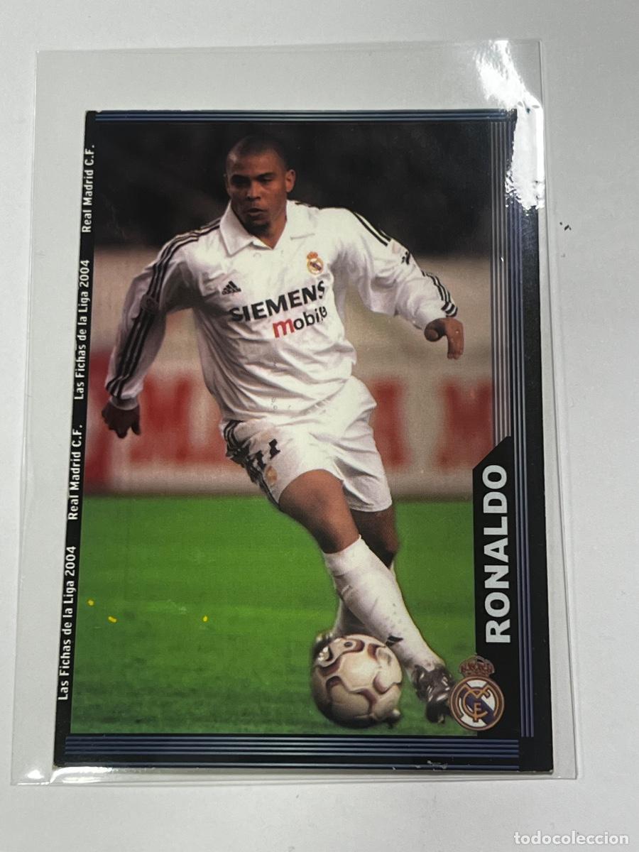 Cromos de f&uacute;tbol: CROMO. RONALDO. LAS FICHAS DE LA LIGA 2004. REAL MADRID. NUEVO.