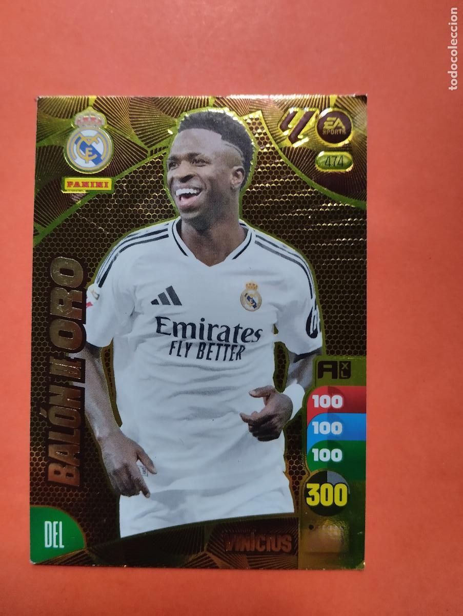 Cromos de f&uacute;tbol: Adrenalyn 2024 2025 / 24 25 Bal&oacute;n de Oro Vinicius 474 Real Madrid