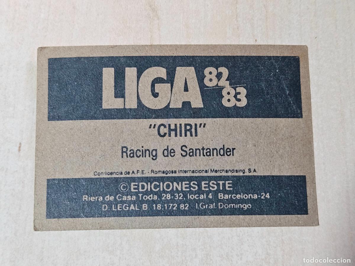 Cromos de f&uacute;tbol: EDICIONES ESTE 82 83 VERSION - CHIRI - CROMO - RACING DE SANTANDER - Foto 2