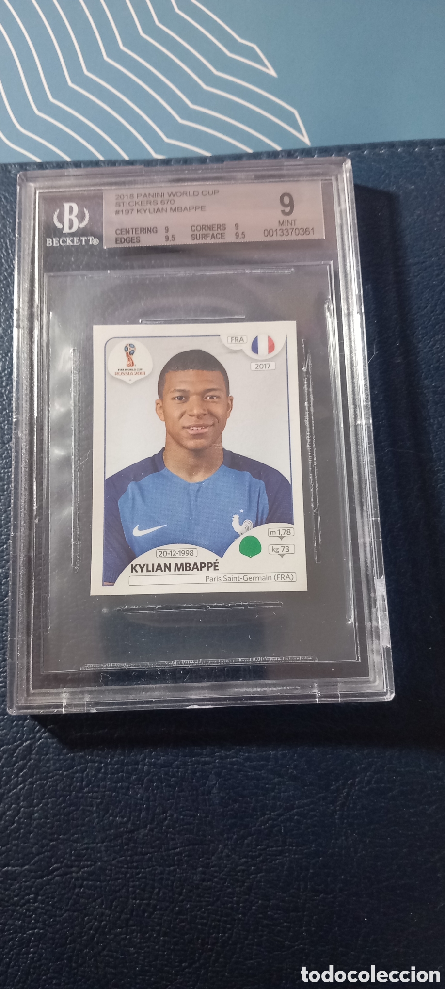 Cromos de f&uacute;tbol: Mbappe Rookie Rusia 2018 Gradada BECKETT 9