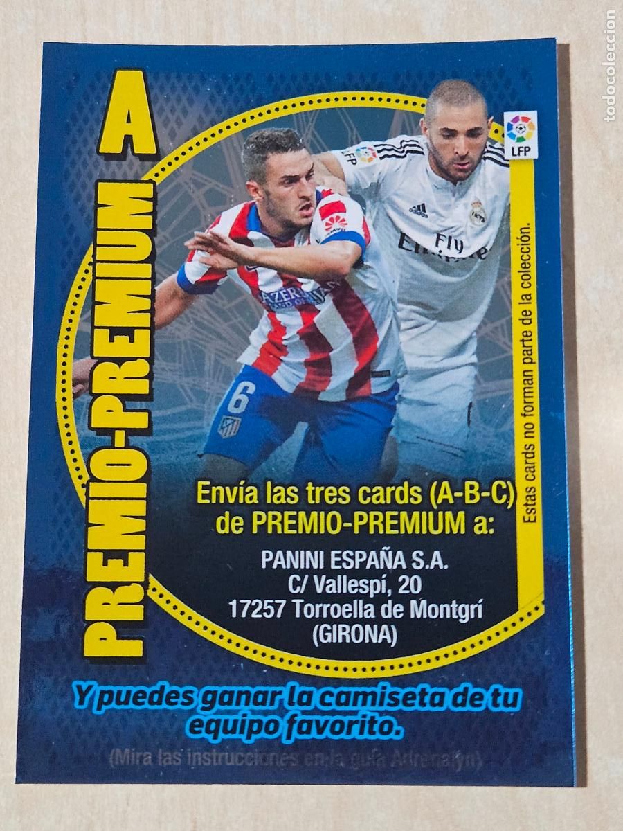Cromos de f&uacute;tbol: FICHA LETRA A - ADRENALYN 14 15 - PANINI 2014 -15 - CROMO - PEMIO PREMIUM