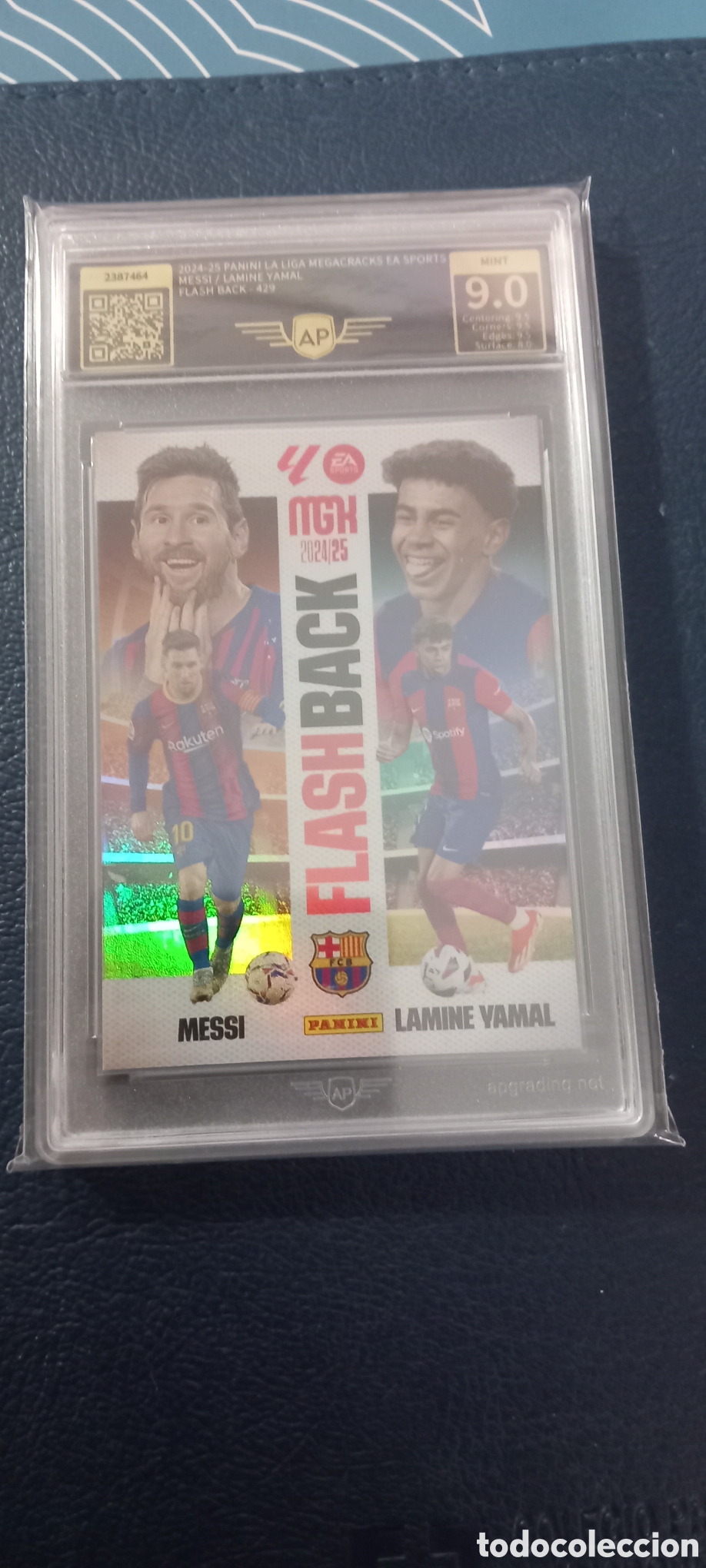 Cromos de f&uacute;tbol: Lamine Yamal/Messi FLASHBACK Gradada 9 Apgrading
