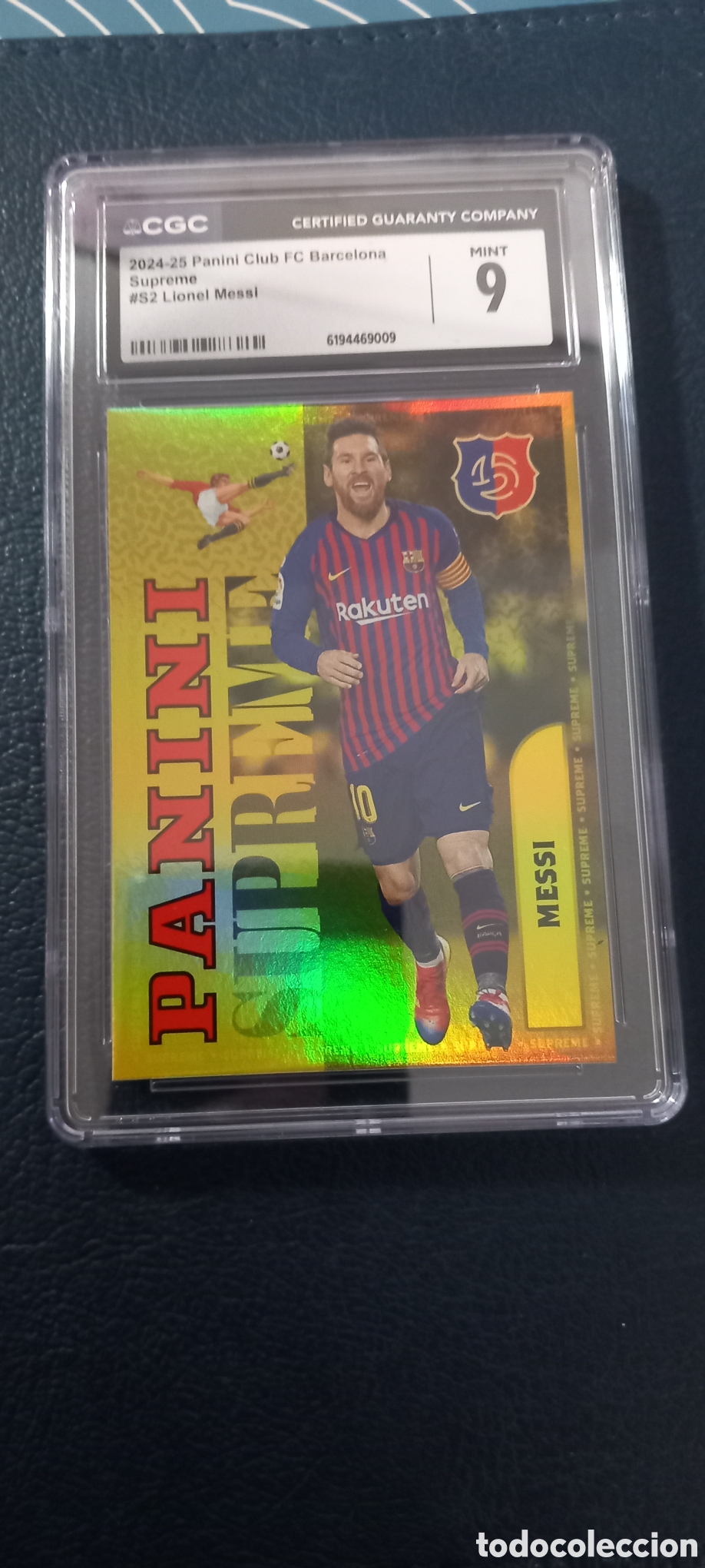 Cromos de f&uacute;tbol: Messi PANINI SUPREME Gradada CGC 9
