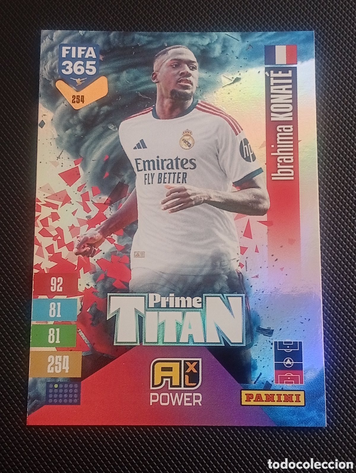 Cromos de f&uacute;tbol: 254 tit&aacute;n KONATE REAL MADRID FRANCIA FIFA 365 ADRENALYN XL 2026 2027 26 27 CROMOS CARDS PANINI TOPPS