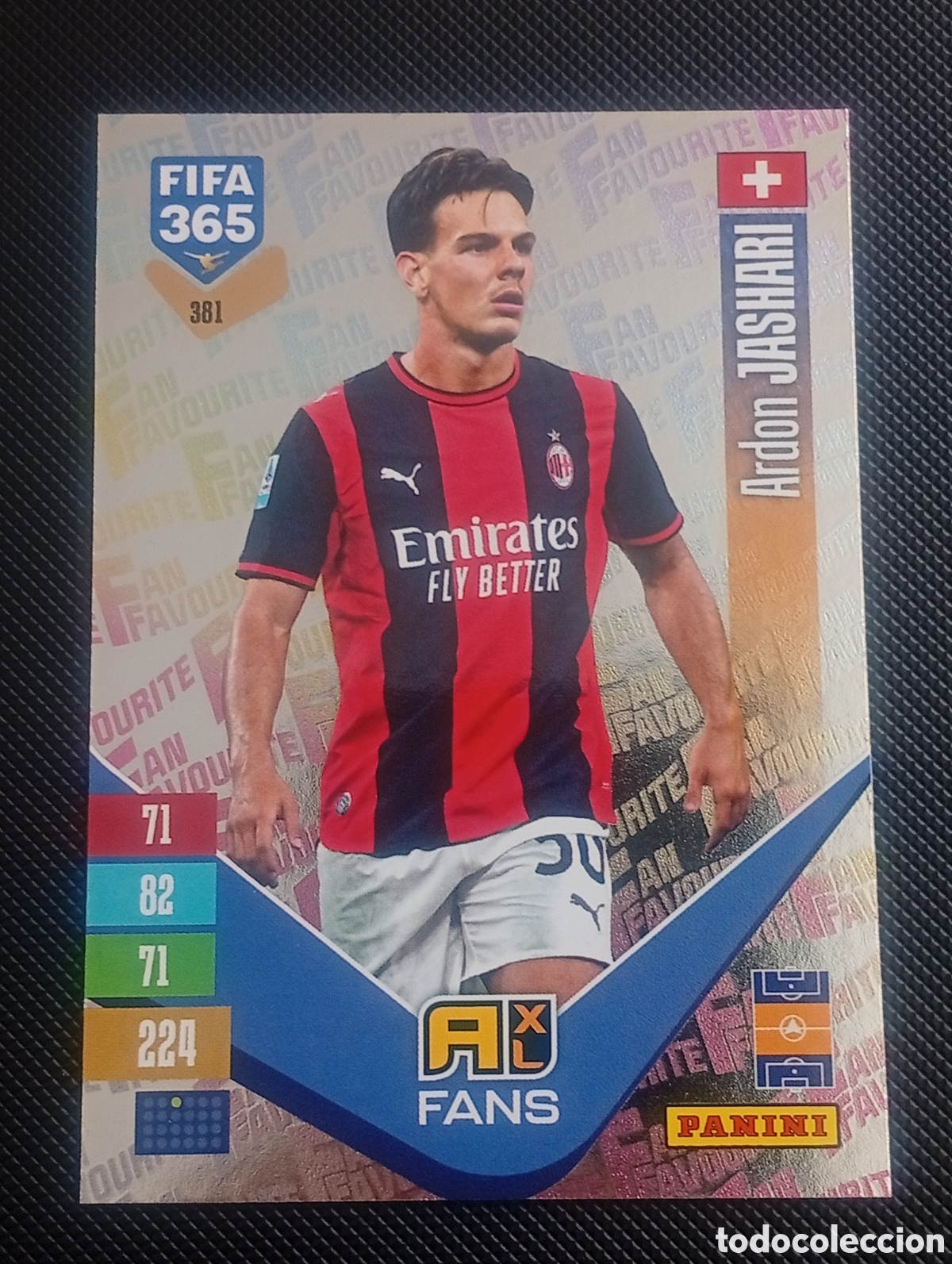 Cromos de f&uacute;tbol: 381 JASHARI MILAN FIFA 365 ADRENALYN XL 2026 2027 26 27 CROMOS CARDS PANINI TOPPS SUIZA