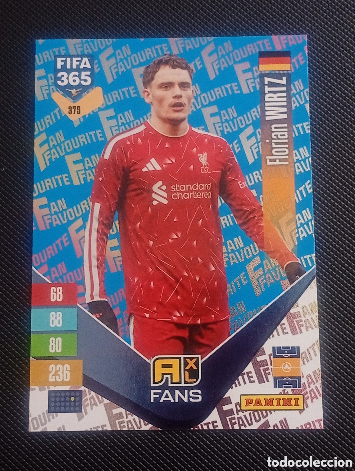 Fu&szlig;ball-Sticker: 375 paralela blue WIRTZ LIVERPOOL FIFA 365 ADRENALYN XL 2026 2027 26 27 CROMOS CARDS PANINI TOPPS