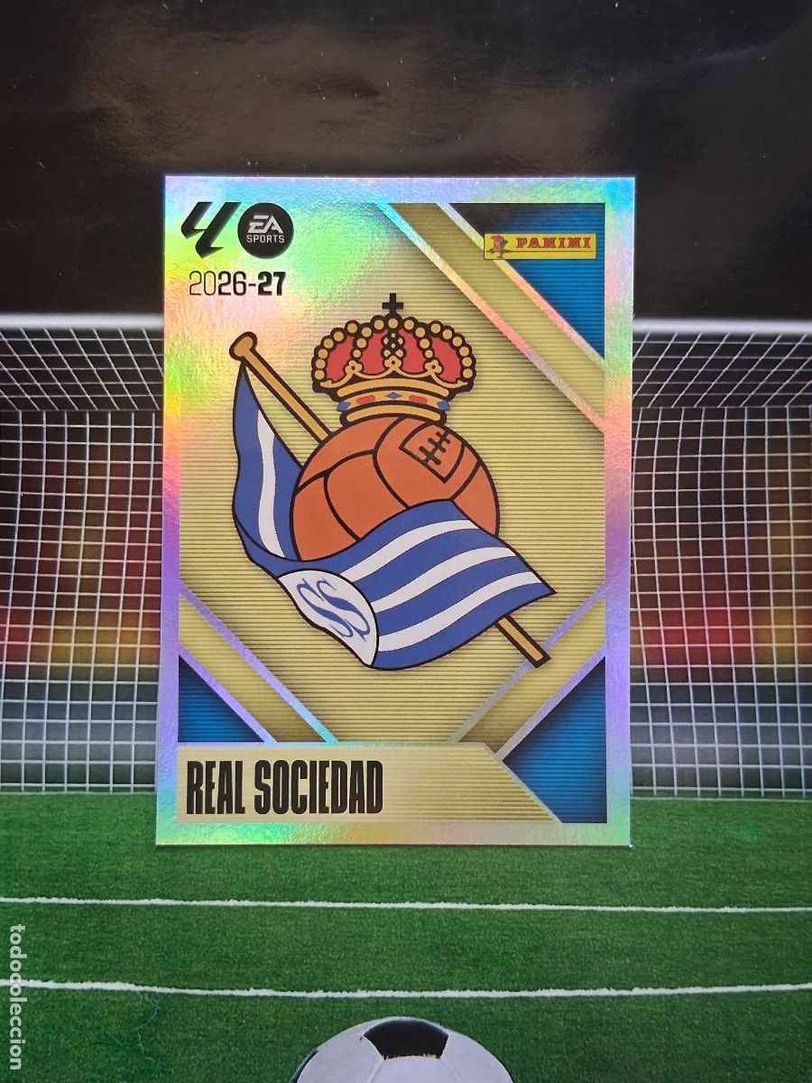 Cromos de f&uacute;tbol: 1 ESCUDO REAL SOCIEDAD CROMOS EDICIONES ESTE LIGA FUTBOL PANINI 2026 2027 26 27