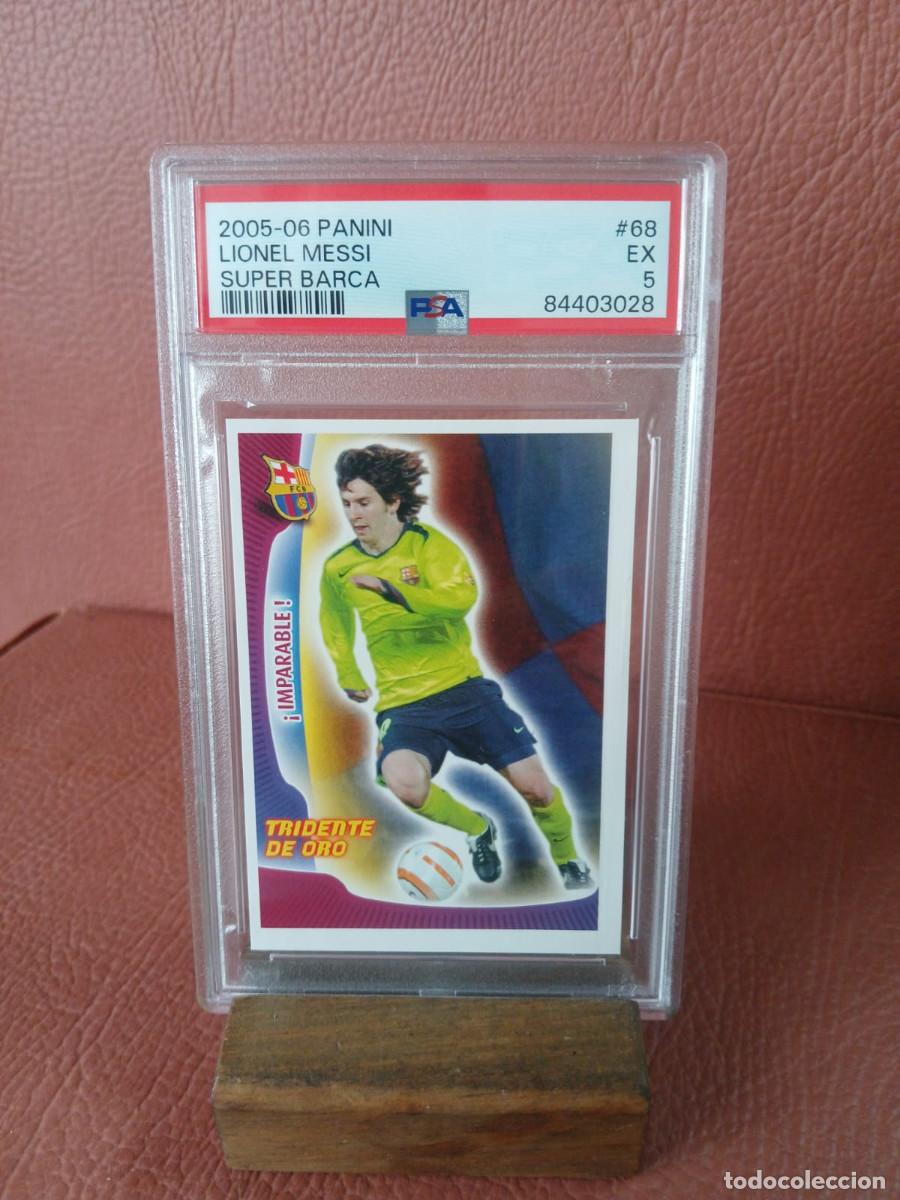 Cromos de f&uacute;tbol: 2005-06 PANINI LEONEL MESSI 68 SUPER BARSA PSA 5