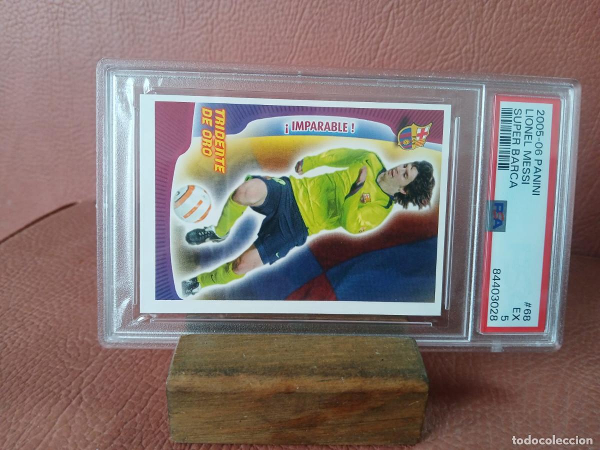 Cromos de f&uacute;tbol: 2005-06 PANINI LEONEL MESSI 68 SUPER BARSA PSA 5 - Foto 3