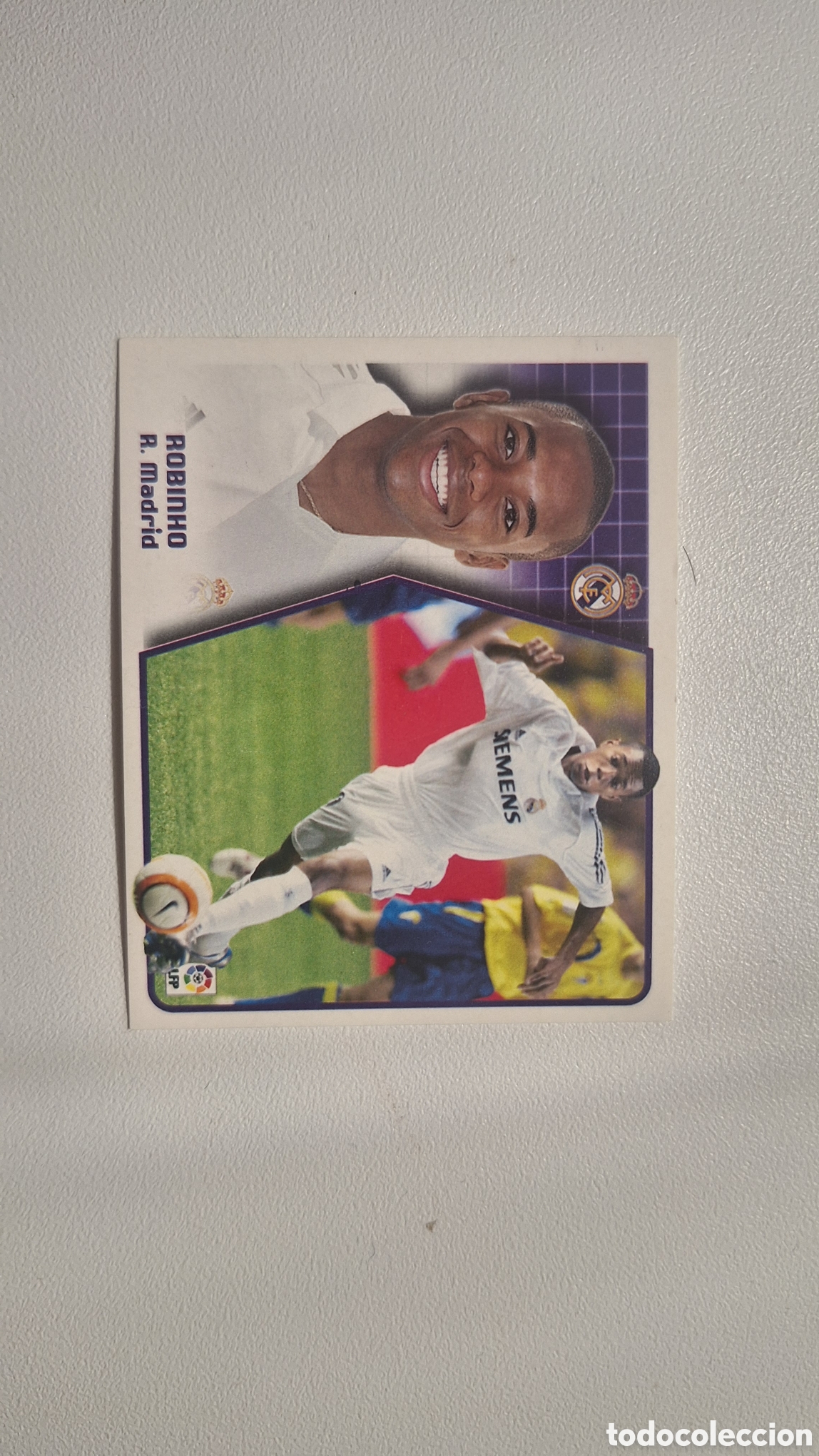 Cromos de f&uacute;tbol: Cromo fichaje Robinho Real Madrid 05 06