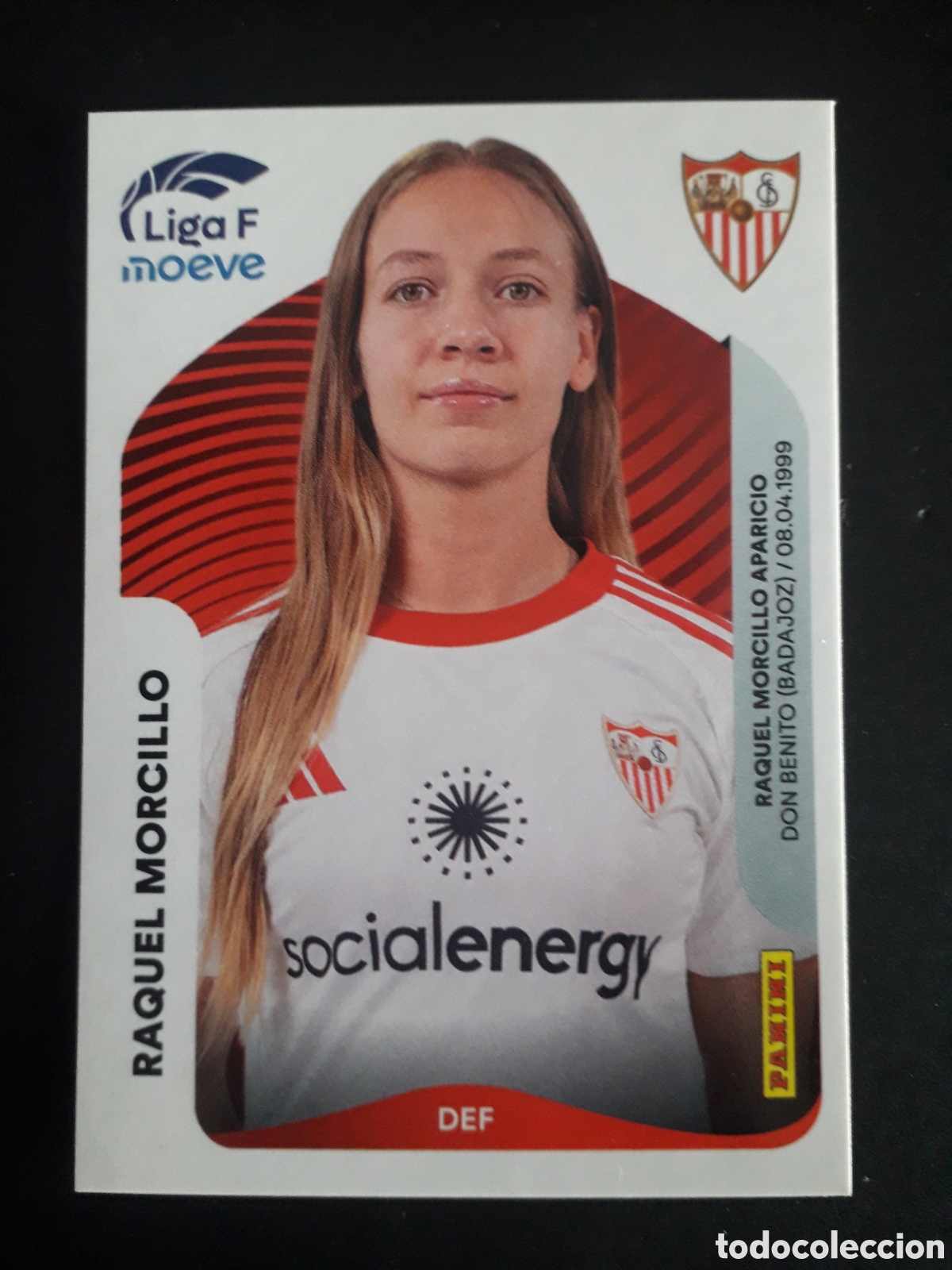 Cromos de f&uacute;tbol: RAQUEL MORCILLO SEVILLA N&deg; 306 B LIGA F FEMENINA 2025 2026 25 26 PANINI SIN PEGAR PEDIDO M&Iacute;NIMO 3&euro;.