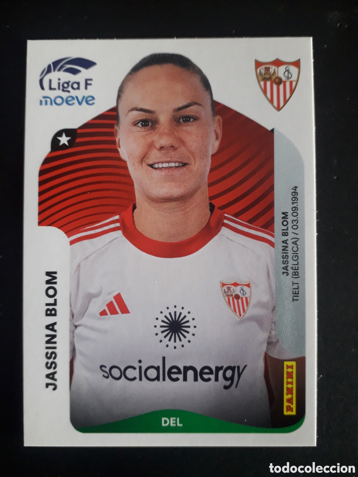 Cromos de f&uacute;tbol: JASSINA BLOM SEVILLA N&deg; 317 LIGA F FEMENINA 2025 2026 25 26 PANINI SIN PEGAR PEDIDO M&Iacute;NIMO 3&euro;.