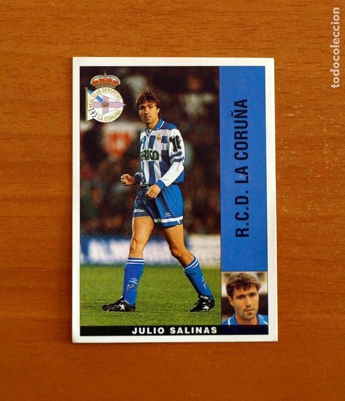 Cromos de f&uacute;tbol: Deportivo La Coru&ntilde;a - Julio Salinas - Baja - Panini Liga 1995-1996, 95-96 - Nunca pegado