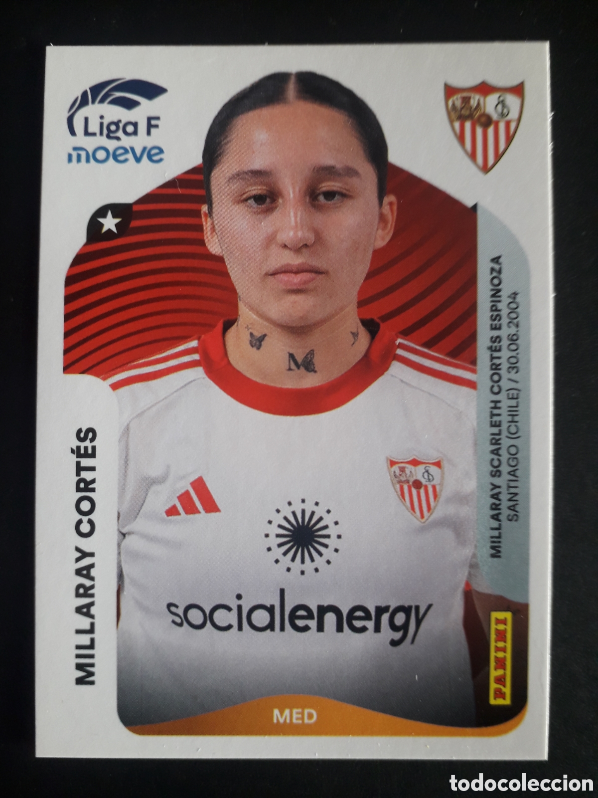 Cromos de f&uacute;tbol: MILLARAY CORT&Eacute;S SEVILLA N&deg; 316 LIGA F FEMENINA 2025 2026 25 26 PANINI SIN PEGAR PEDIDO M&Iacute;NIMO 3&euro;