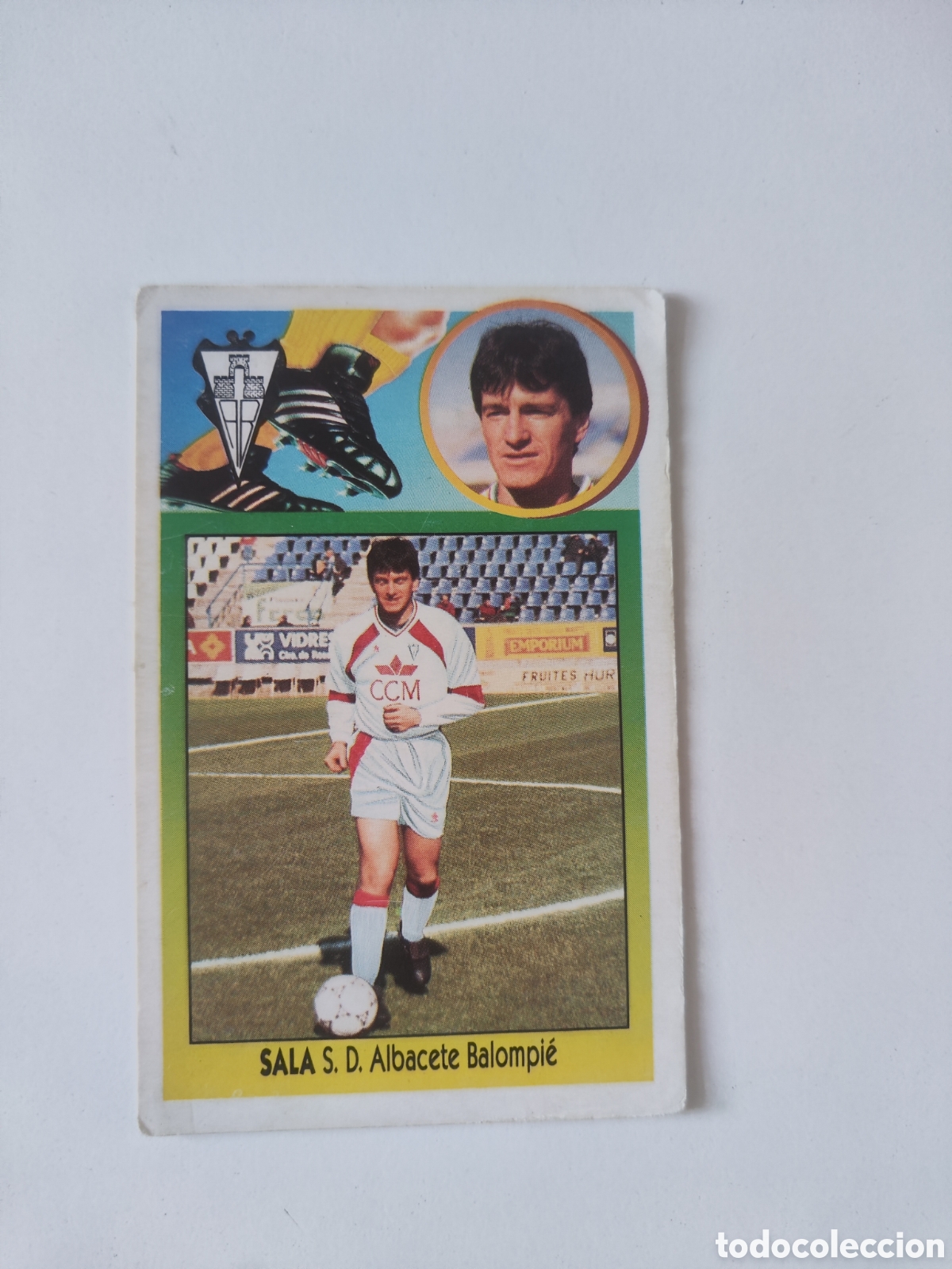 Cromos de f&uacute;tbol: Este 93 94 sin pegar Albacete Sala error escudo Sporting Gij&oacute;n en trasera