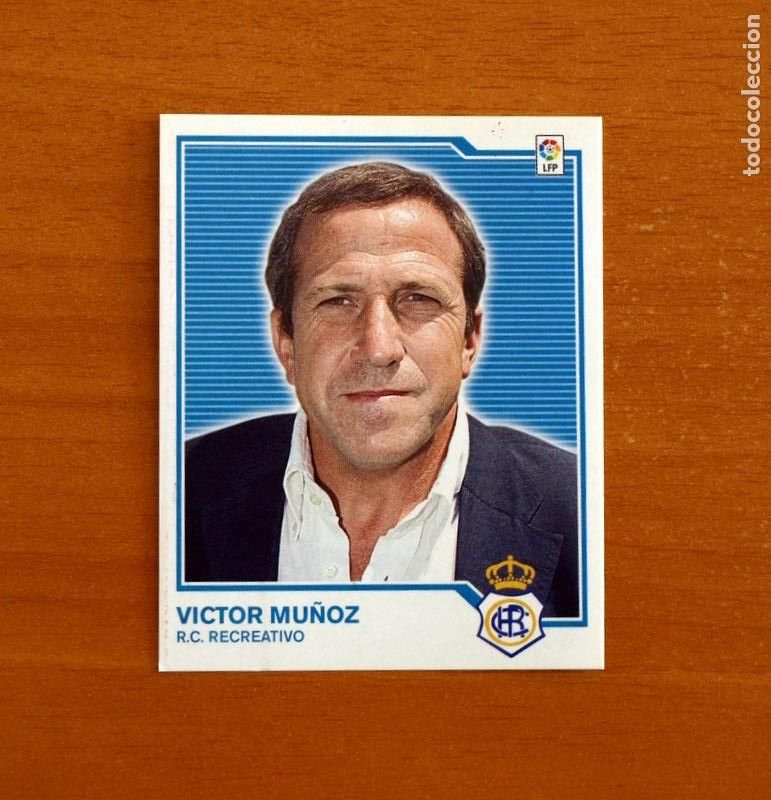Cromos de f&uacute;tbol: Recreativo de Huelva - V&iacute;ctor Mu&ntilde;oz, Entrenador -Liga 2007-2008, 07-08 -Ediciones Este -Nunca pegado