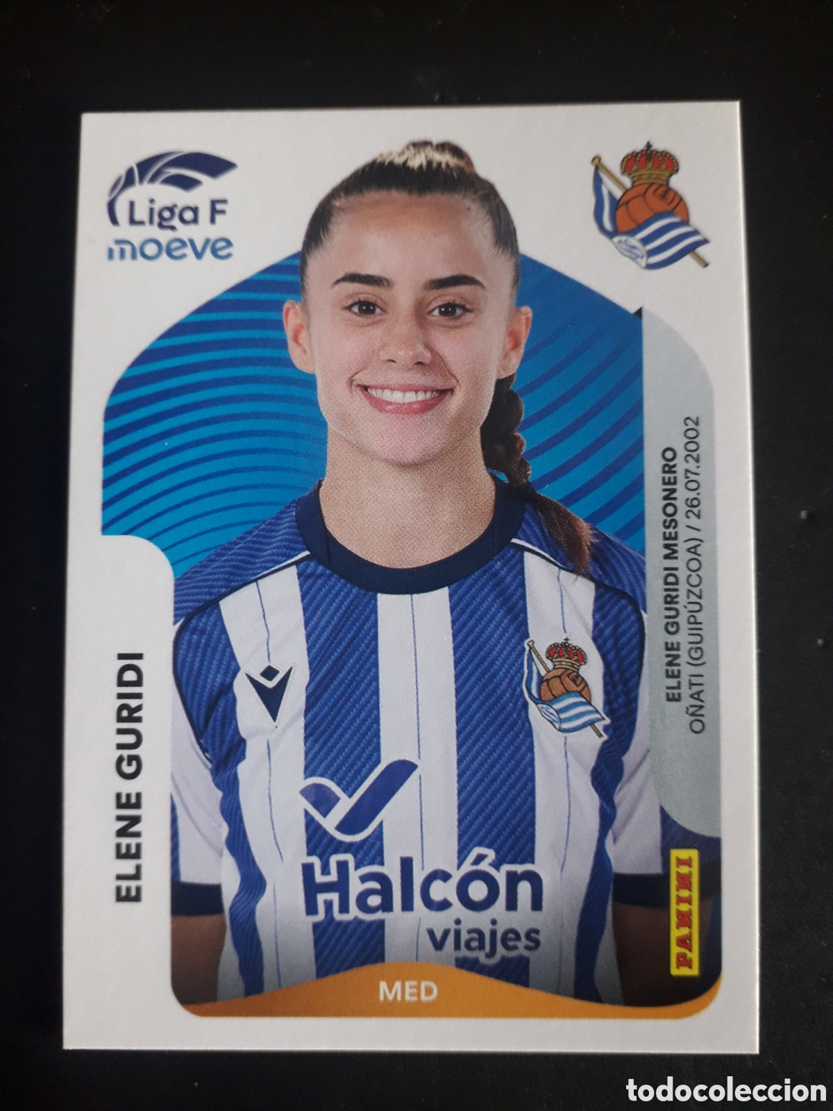 Cromos de f&uacute;tbol: ELENE GURIDI REAL SOCIEDAD N&deg; 297 LIGA F FEMENINA 2025 2026 25 26 PANINI SIN PEGAR PEDIDO M&Iacute;NIMO 3&euro;.