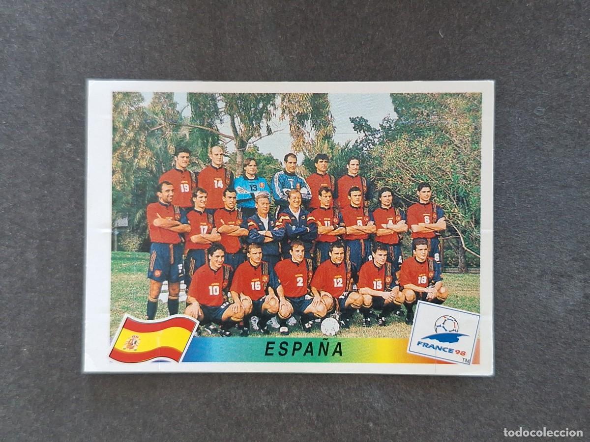 Cromos de f&uacute;tbol: L1 ALINEACION EQUIPO SELECCION ESPA&Ntilde;A 228 MUNDIAL FRANCIA 98 PANINI NUNCA PEGADO SIN PEGAR