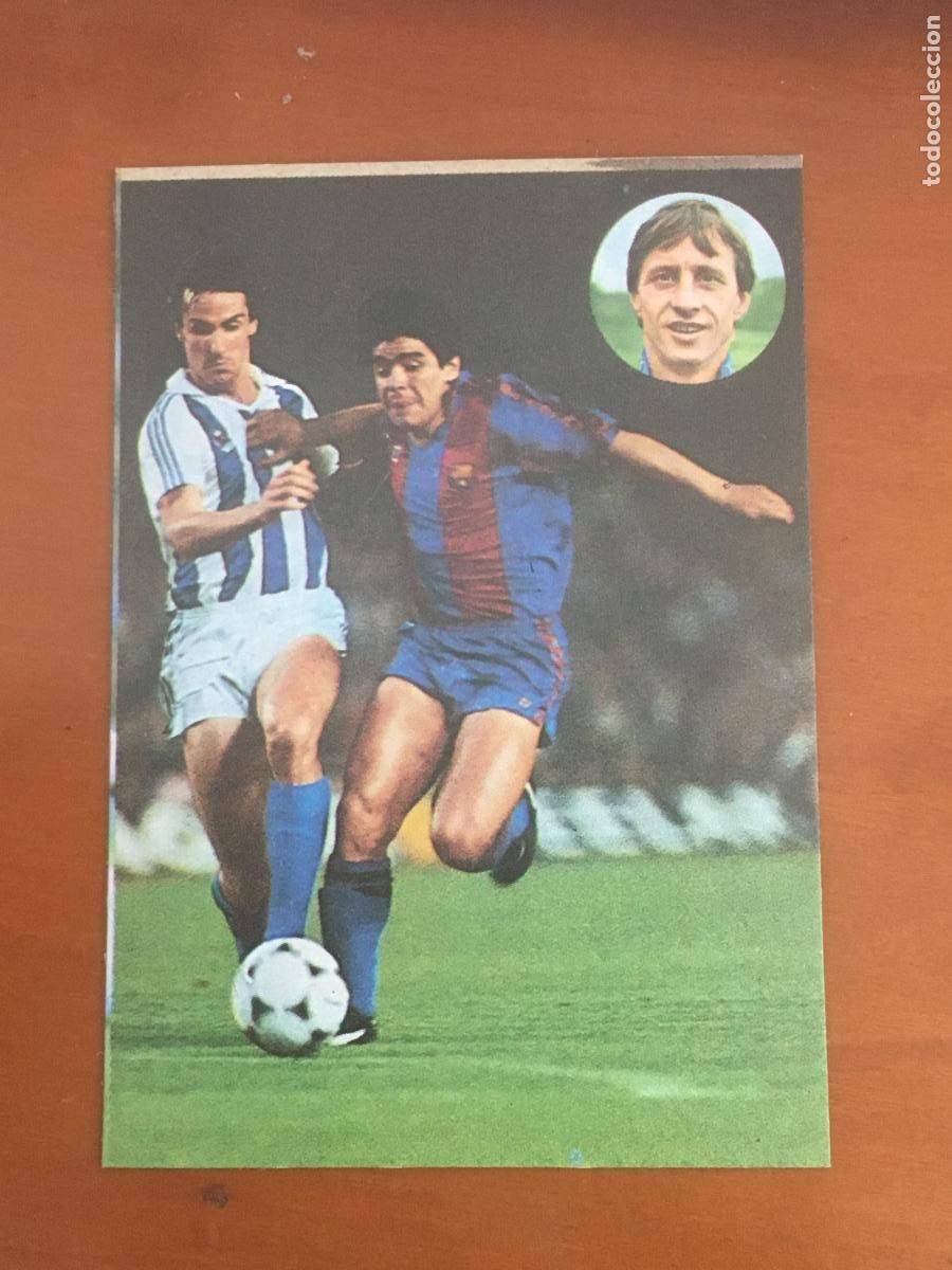 Cromos de f&uacute;tbol: maradona aprende a jugar futbol johan cuyff cromo n&ordm; 188 original nunca pegado nuevo de so