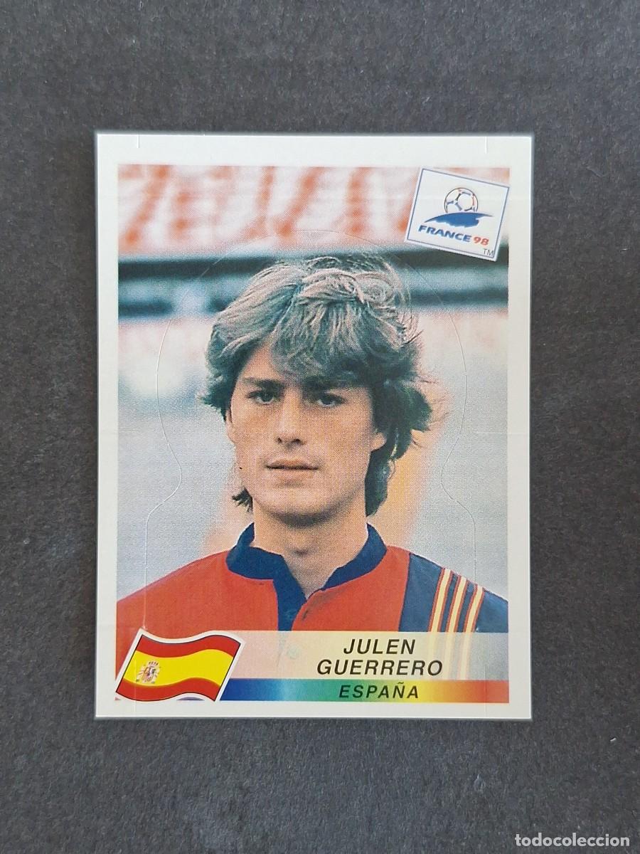 Cromos de f&uacute;tbol: L1 JULEN GUERRERO SELECCION ESPA&Ntilde;A 241 MUNDIAL FRANCIA 98 PANINI NUNCA PEGADO SIN PEGAR