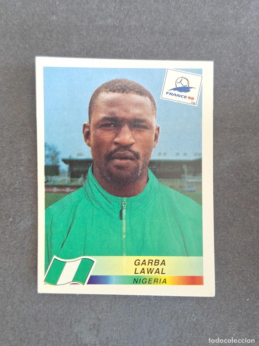 Cromos de f&uacute;tbol: L1 GARBA LAWAL SELECCION NIGERIA 254 MUNDIAL FRANCIA 98 PANINI NUNCA PEGADO SIN PEGAR
