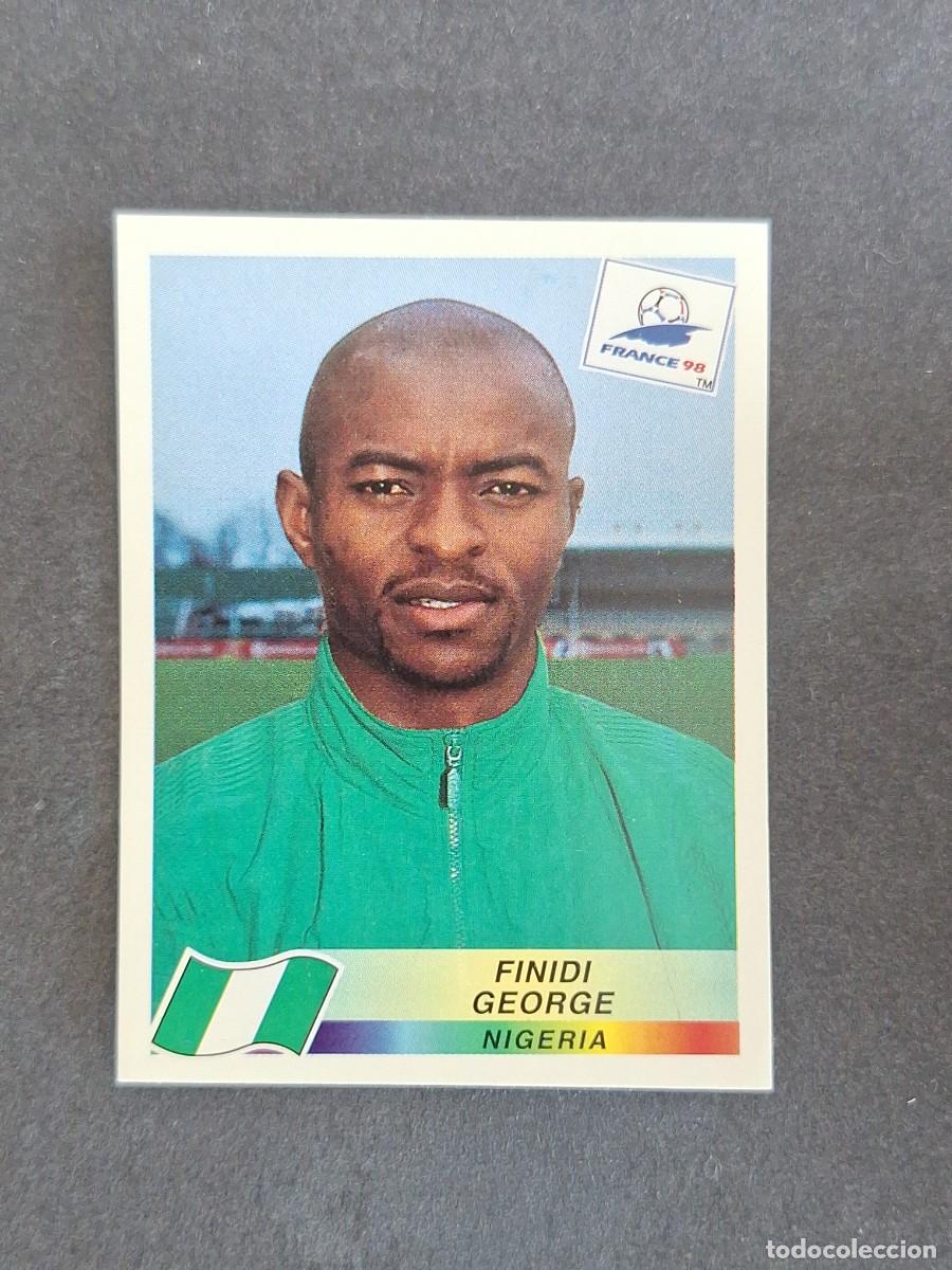 Cromos de f&uacute;tbol: L1 FINIDI GEORGE SELECCION NIGERIA 256 MUNDIAL FRANCIA 98 PANINI NUNCA PEGADO SIN PEGAR