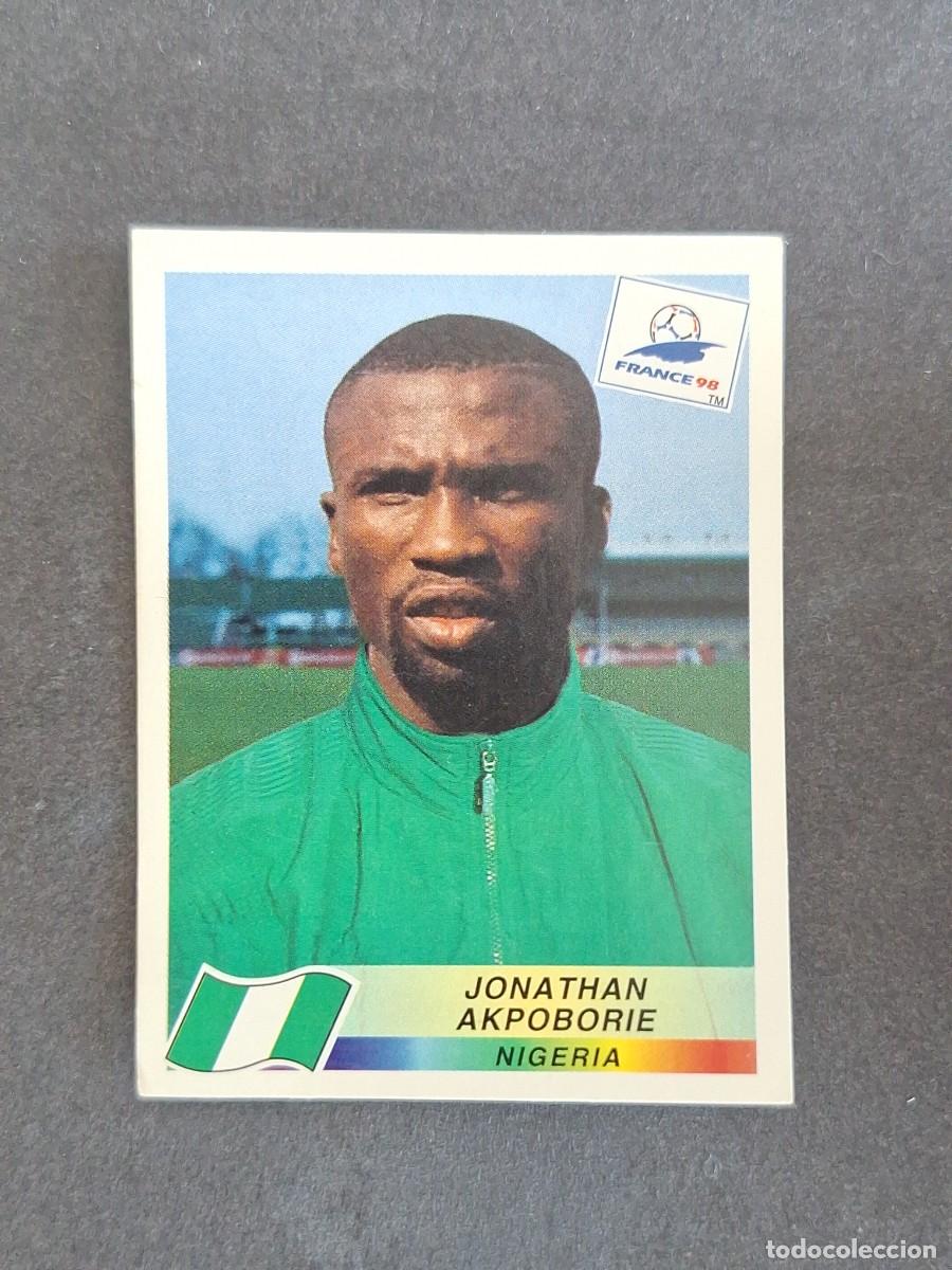 Cromos de f&uacute;tbol: L1 JONATHAN AKPOBORIE SELECCION NIGERIA 261 MUNDIAL FRANCIA 98 PANINI NUNCA PEGADO SIN PEGAR