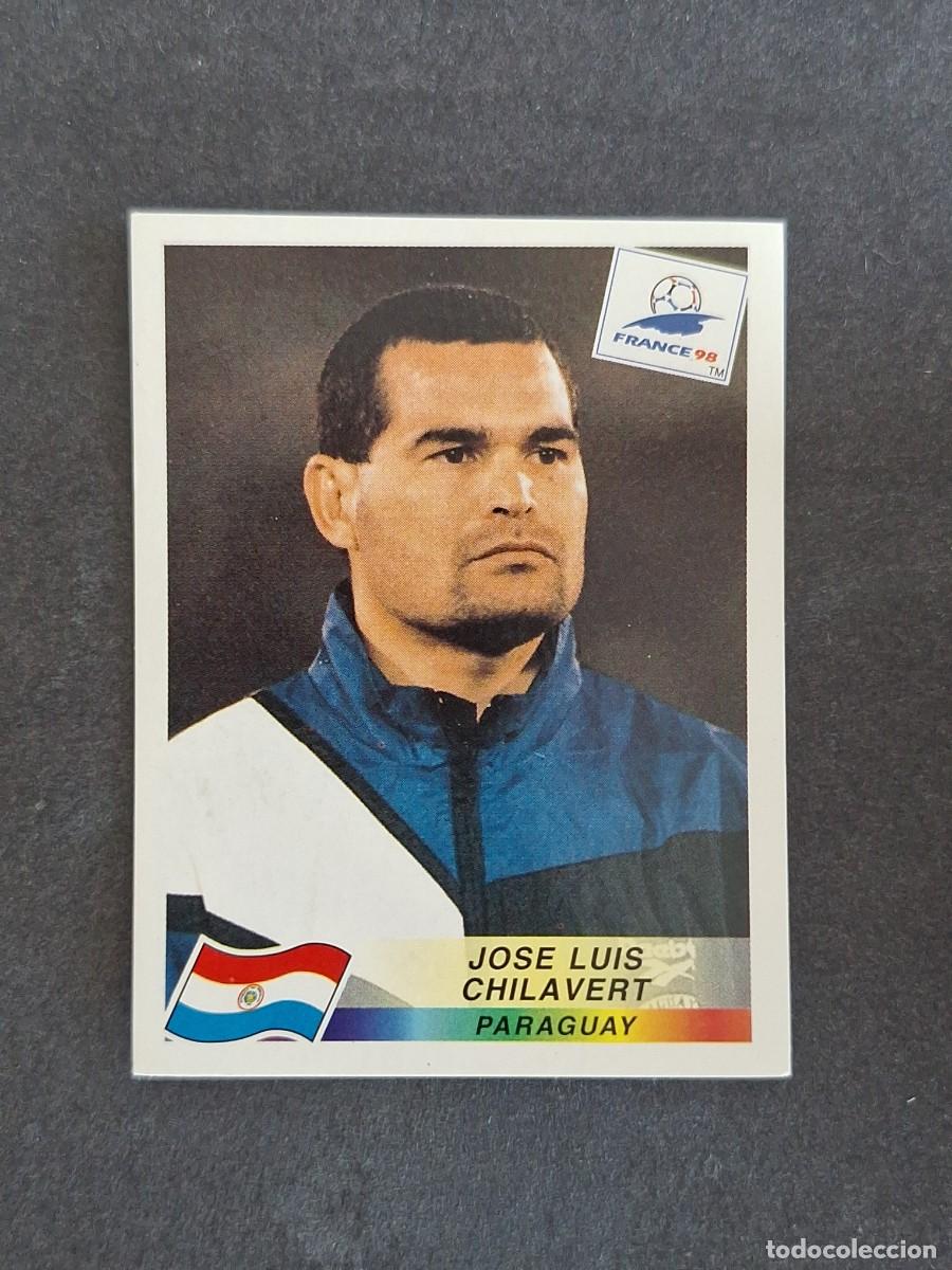 Cromos de f&uacute;tbol: L1 JOSE LUIS CHILAVERT SELECCION PARAGUAY 265 MUNDIAL FRANCIA 98 PANINI NUNCA PEGADO SIN PEGAR