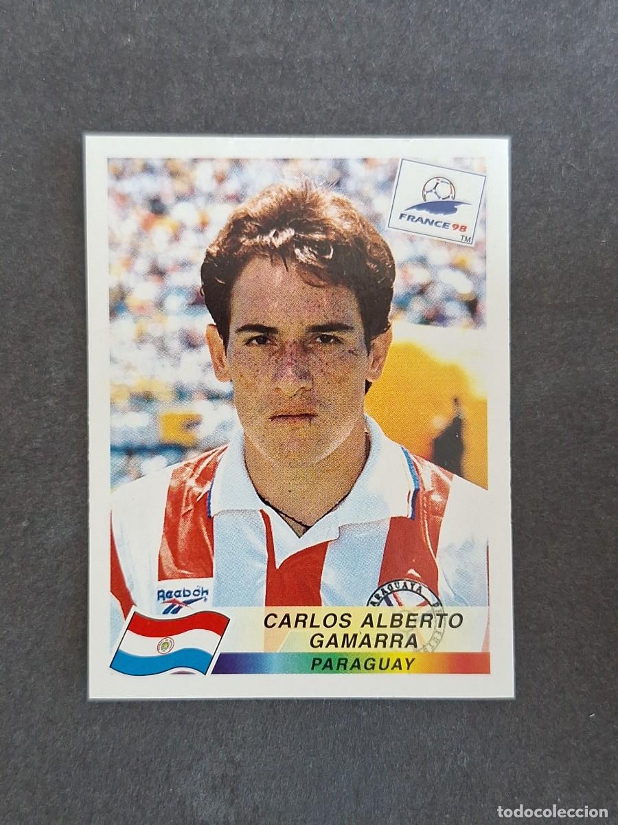 Cromos de f&uacute;tbol: L1 CARLOS ALBERTO GAMARRA SELECCION PARAGUAY 268 MUNDIAL FRANCIA 98 PANINI NUNCA PEGADO SIN PEGAR