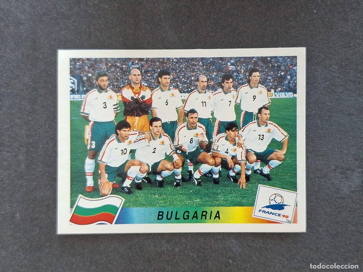 Cromos de f&uacute;tbol: L1 ALINEACION EQUIPO SELECCION BULGARIA 281 MUNDIAL FRANCIA 98 PANINI NUNCA PEGADO SIN PEGAR