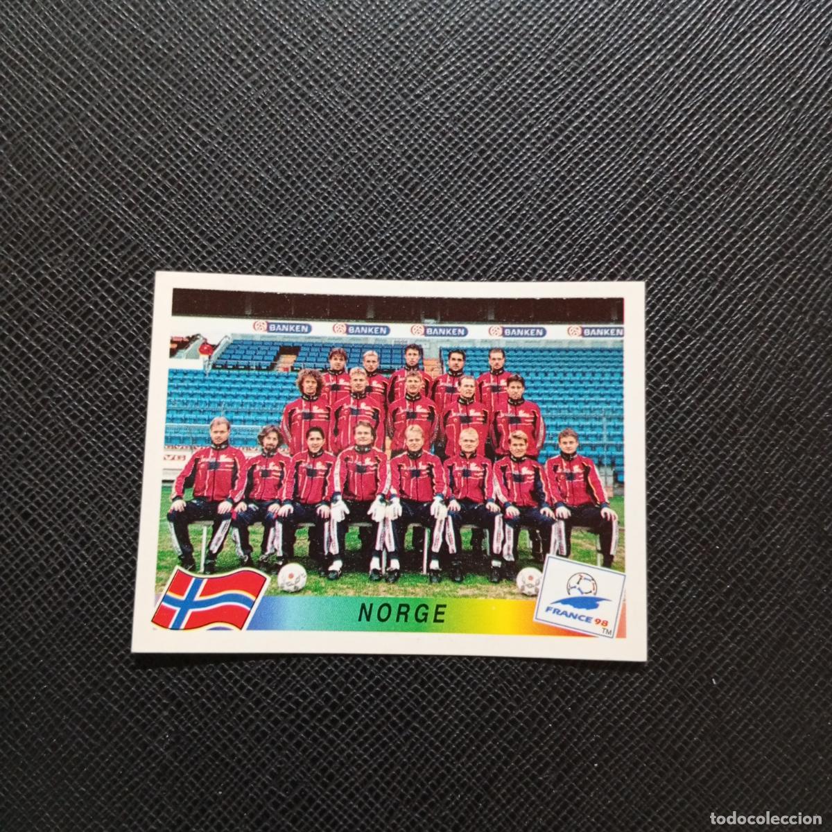 Cromos de f&uacute;tbol: 67 NORUEGA ALINEACION PANINI 1998 MUNDIAL CROMO FUTBOL FRANCIA 98 - SIN PEGAR - A22 PG370 B