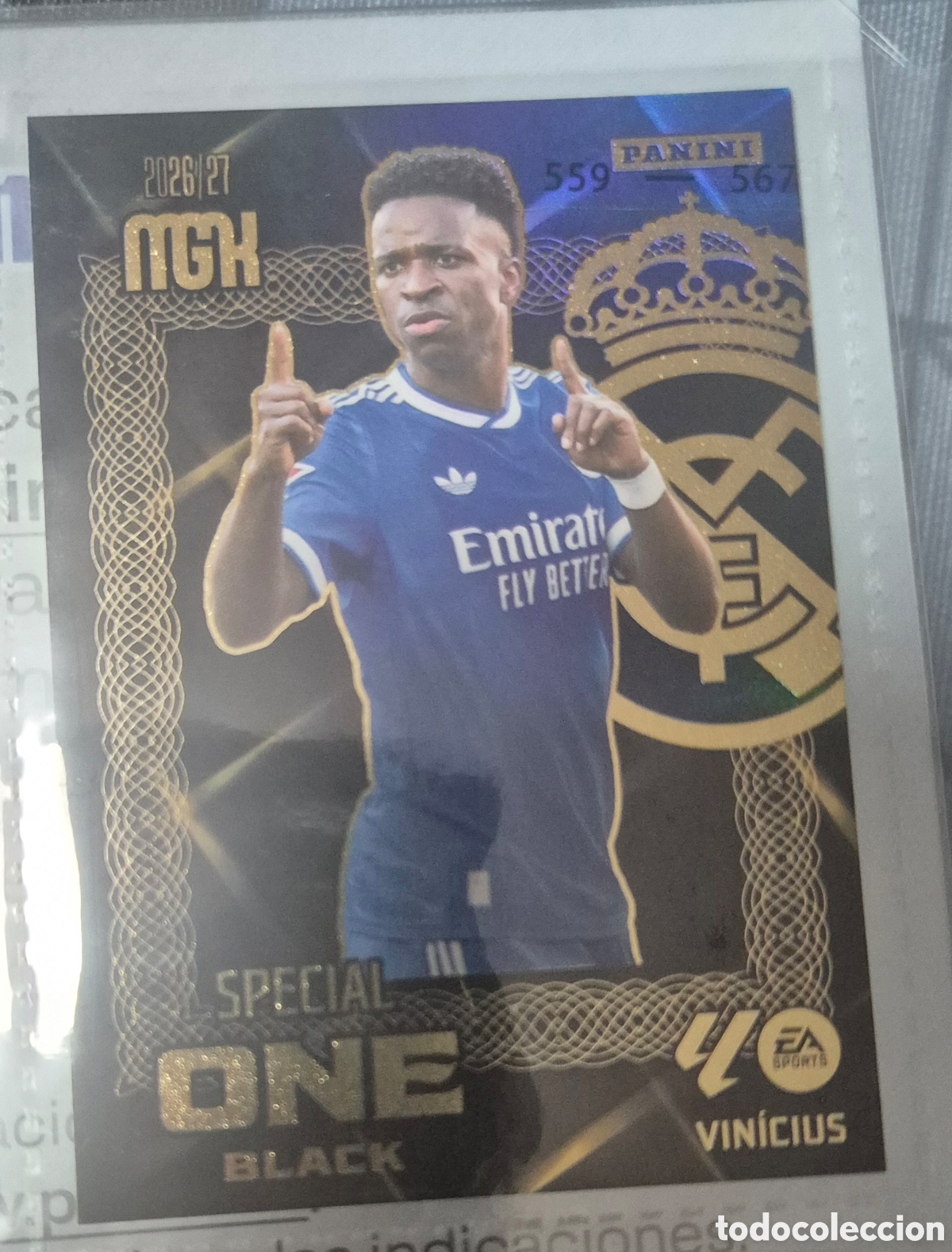 Cromos de f&uacute;tbol: Vinicius Jr Madrid special one black megacracks 26 27