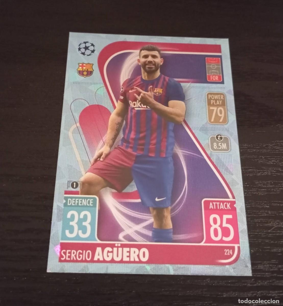 Figurine di Calcio: -TOPPS MATCH ATTAX 21-22 : 224 AGUERO ( BARCELONA ) -- CRY AZUL --