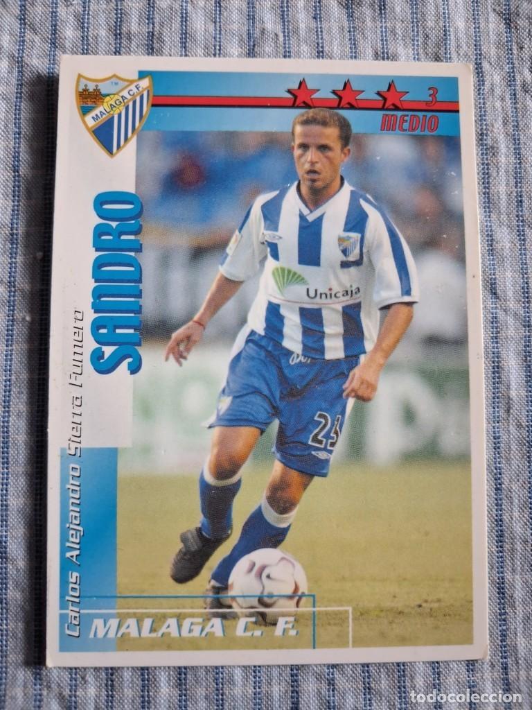 Figurine di Calcio: F&uacute;tbol Match Total. Liga 2002 &ndash; 2003. Sandro. M&aacute;laga C.F. Magic Box Int. Estado ver imagen